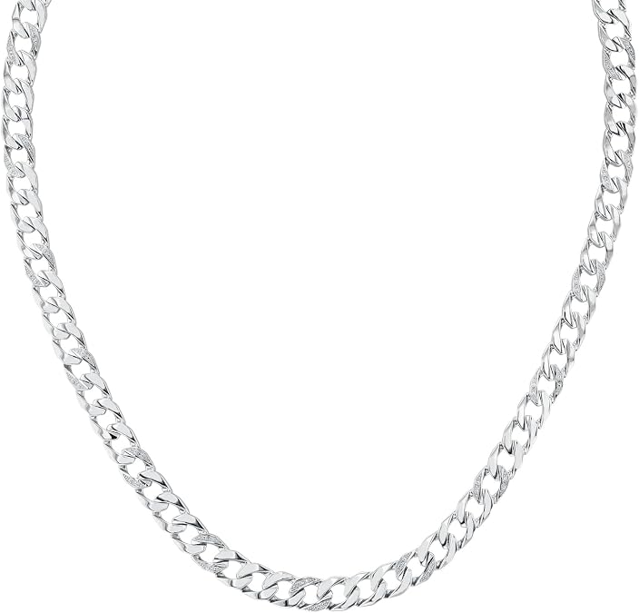 Reeds Men's 1/8ctw Diamond Sterling Silver Curb Chain Necklace