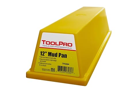 ToolPro 12 in. Plastic Mud Pan with Steel Wiping Blades