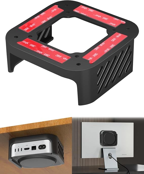 Under Desk Mount for 2024 Mac mini M4/M4 Pro - Monitor with VESA Mount for Mac mini M4 - Wall Mount - Under Desk Stand - Accessories for Mac mini M4