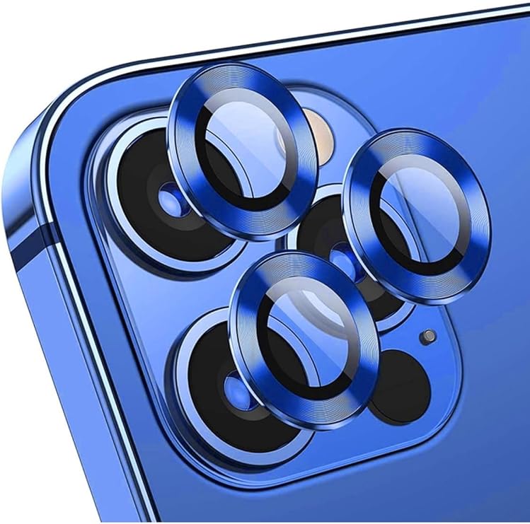Powerfox iPhone 12 Pro Uyumlu Kamera Lens Koruyucu, 3'lü Set, Mavi, Şeffaf