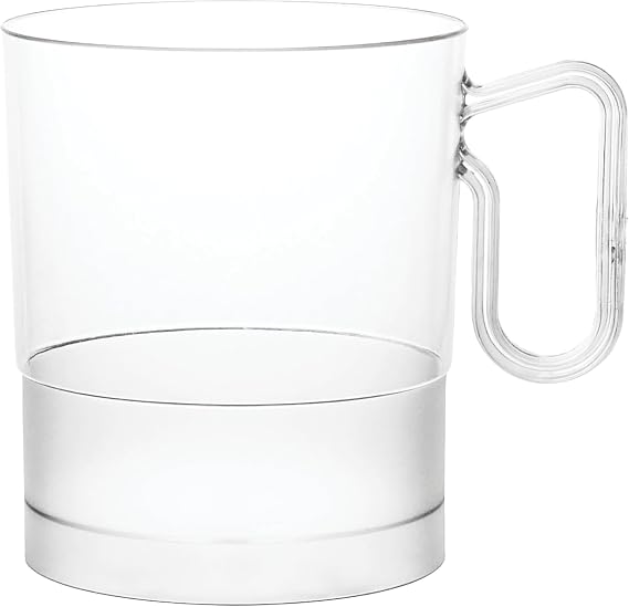 Party Essentials 8-Ounce Hard Plastic Coffee Cups, 10-Count, Bistro Clear (N871021)