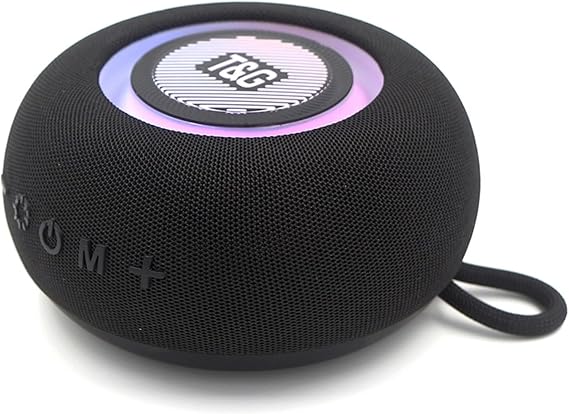 T&G 36W Portable Bluetooth Speaker, IPX5, AUX, USB, RGB Lights, Black | Dual pairing, AUX and USB playback with RGB lighting for desktop, laptop, tablet, gaming and everyday indoor or outdoor use.