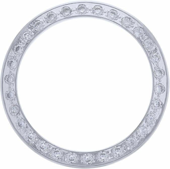 Ewatchparts White Gold Plated Created Diamond Bezel Compatible With Rolex Datejust, President Watch