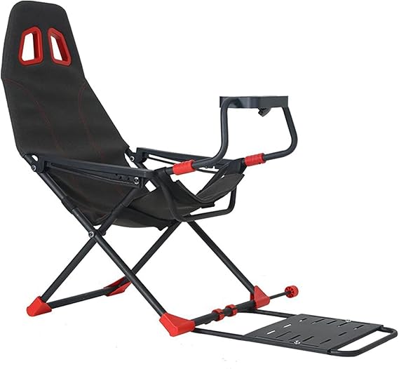 Adjustable Racing Simulator Cockpit with Ergonomic Seat, Foldable Wheel Stand for PC, PS4, PS5, Xbox Series X 