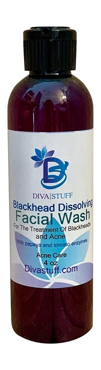 Diva Stuff Blackhead Dissolving Face Wash, With Papaya Enzymes, Honey and A Lemon Cooling Peptide - Made in the USA with Safe Ingredients, 4 oz
