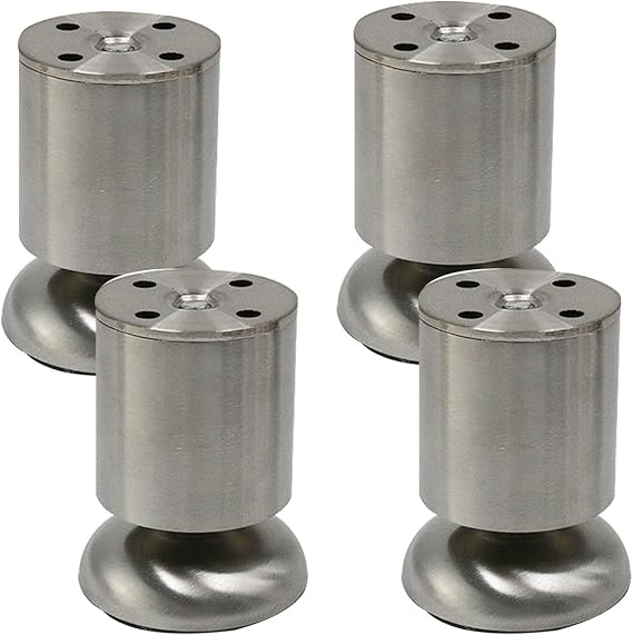 4Pcs Stainless Steel Adjustable Furniture Legs Cabinet Leg, Roun Adjustable Foot Wardrobe Foot Bed Feet Couch Feet Furniture Leg Furniture Feet Leg for Desk (40cm/15.7in,Silver)