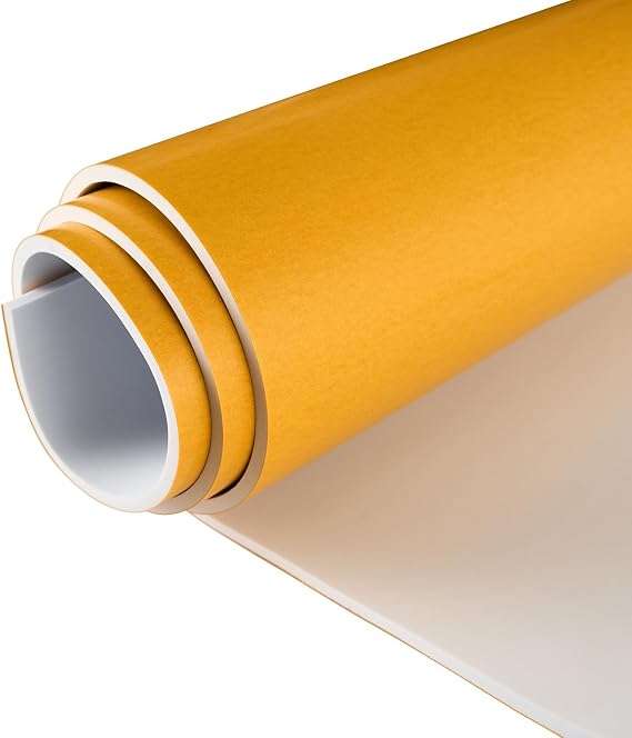 Premium High Density EVA Foam Sheet with Adhesive Backing 15 x 59 White Foam Mat - Craft Foam Sheet for Cosplay Costume, Crafts, Padding, DIY Projects and Insulation Weather Stripping Sheets Roll