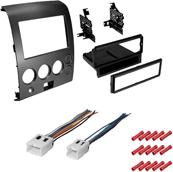 CACHE KIT1065 Bundle with Car Stereo Installation Kit for 2006 2007 Nissan Titan in Dash Mounting Kit, Harness for Single Din Radio Receivers (3 Item)
