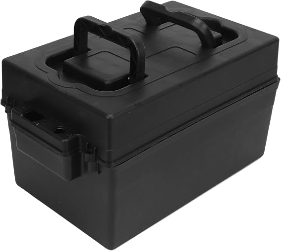 Ejoyous 12V Battery Holding Box Car Battery Organizer Storage Box, Marine Automotive RV Boat Travel Trailer Batteries, 7.5 x 7.5 x 12.2in