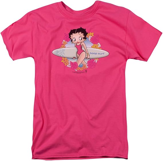 Betty Boop Surf Unisex Adult T Shirt for Men and Women