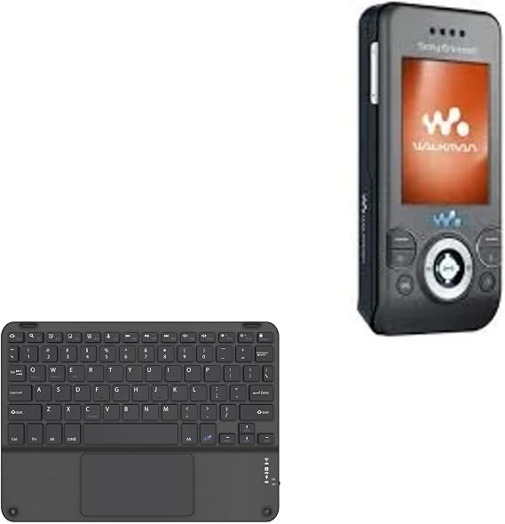 BoxWave Keyboard Compatible with Sony Ericsson W580i - SlimKeys Bluetooth Keyboard with Trackpad, Portable Slim TouchPad - Jet Black