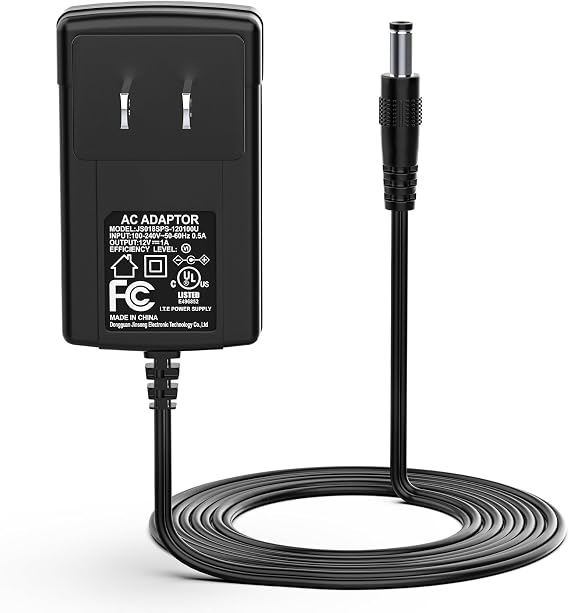 LJO-EEIH 12V 1A [12 Volts 1 Amps 12 Watts] Adapter Power Supply, 100V~240V AC to DC Plug 5.5 x 2.1mm for 12volt 100mA 200mA 300mA 400mA 500mA 600mA 800mA 900mA 1000mA Equipment, Extra Long 6ft Cord