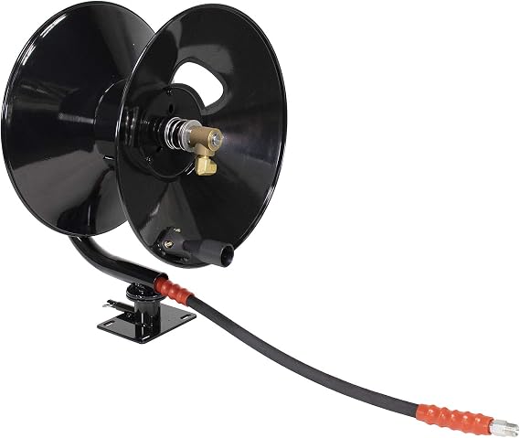 5100 PSI 3/8" x 100' Pressure Washer Hose Reel with 360 Degree Swivel Base