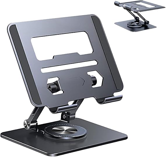 Laptop Stand for Desk | Aluminum Alloy 360 Rotating - Ergonomic Laptop Riser Desk Stand,for Smartphones Notebooks Tablets Home College Dorm School Travel Live Streaming