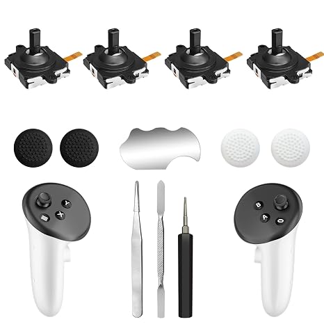 Joystick Replacement Kit for Meta Quest 3 Controller w/Thumbgrip Caps