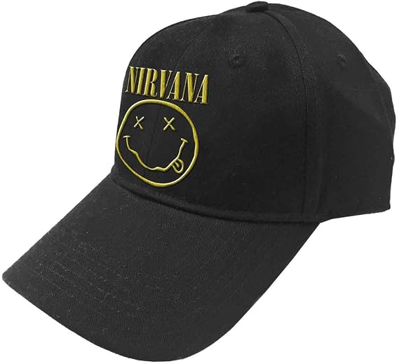 Nirvana Men's Logo & Smiley Baseball Cap Black
