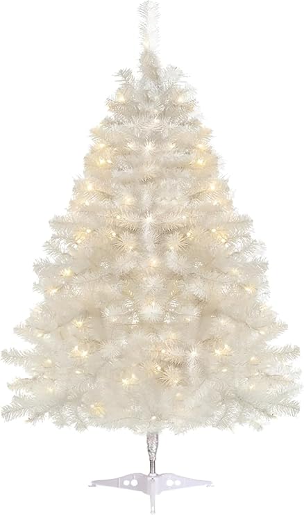 3ft Artificial Christmas Tree, Tabletop Xmas Tree for Holiday Decor 140 Branch Tips, White