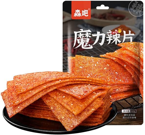 Spicy Strips Chinese Snack 62GBag of Handmade Spicy Strips, La Tiao,Vegetarian, Konjac Lataio Latio Hot Plate,1 bag