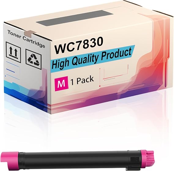 WC7830 Toner Cartridge Compatible for Xerox WorkCentre 7525/7530/7535/7545/7556 7830/7835/7845/7855 7830i/7835i/7845i/7855i 7970/7970i EC7836/EC7856 Printers, High Yield 26000 Pages (Magenta)