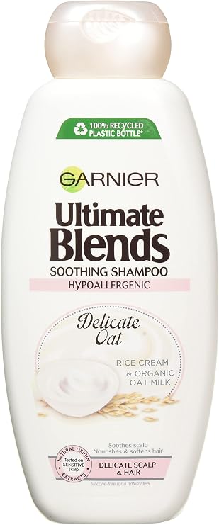 Garnier Ultimate Blends Shampoo | Delicate Oat With Rice Cream & Oat Milk Soothing for Sensitive Scalp & Fragile Hair | 360 ml | Pack of 6