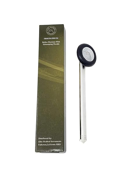 Telescopic Babinski Medical Reflex Hammer by Elite Medical Instruments - Adjustable Length from 7 inches to 15 inches