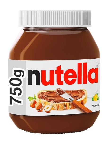 nutella - Nut Nougat Cream 1 Jar of 750 g Delicious Hazelnut Chocolate Cream as Spread or for Recipes Sweet spread for bread crepes and baking unmistakably nutty and chocolaty the breakfast classic