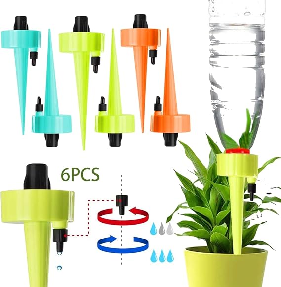 MEISHANG 6PCS Automatische Bewässerung von Pflanzen - Blumen - GartenTopfpflanzenGarten Pflanzen Blumen BewässerungssystemWasserspender für PflanzenEinstellbar Bewässerungssystem