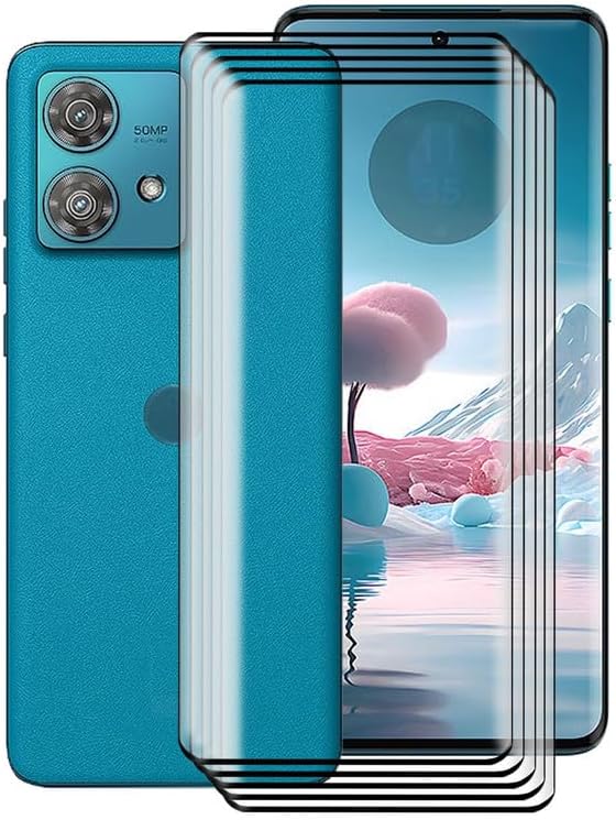 For Motorola Edge 40 Neo Screen Protector Tempered Galss, [5 Pack] High Clear [9H Hardness] [Bubble Free] Screen Tempered Glass Protective Film for