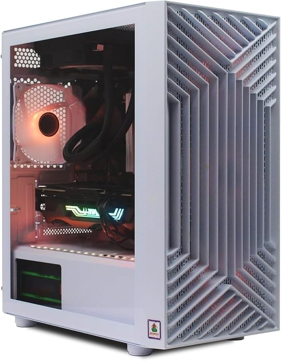 BEDROCK TOPAZ Gaming PC – RTX 5070 12GB – Ryzen 5 7500F – 16GB DDR5 – 1TB Gen4 M.2 – AIO Liquid Cooling – Windows 11 – Wi-Fi