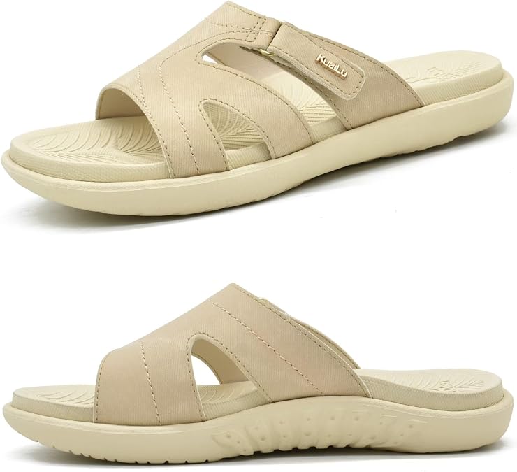 KuaiLu Womens Orthotic Slides Yoga Mat Slip on Sandals with Arch Support