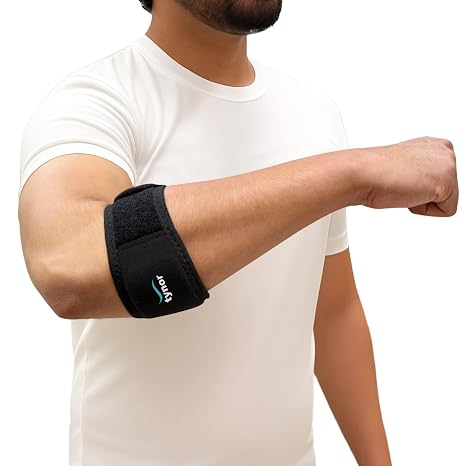 TYNOR Tennis Elbow Support for Men & Women, Adjustable Elbow Strap Pain Relief with Compression Pad Elbow Arm Band Wrap for Weightlifting Tendonitis Forearm Brace Straps Small, 1 Unit
