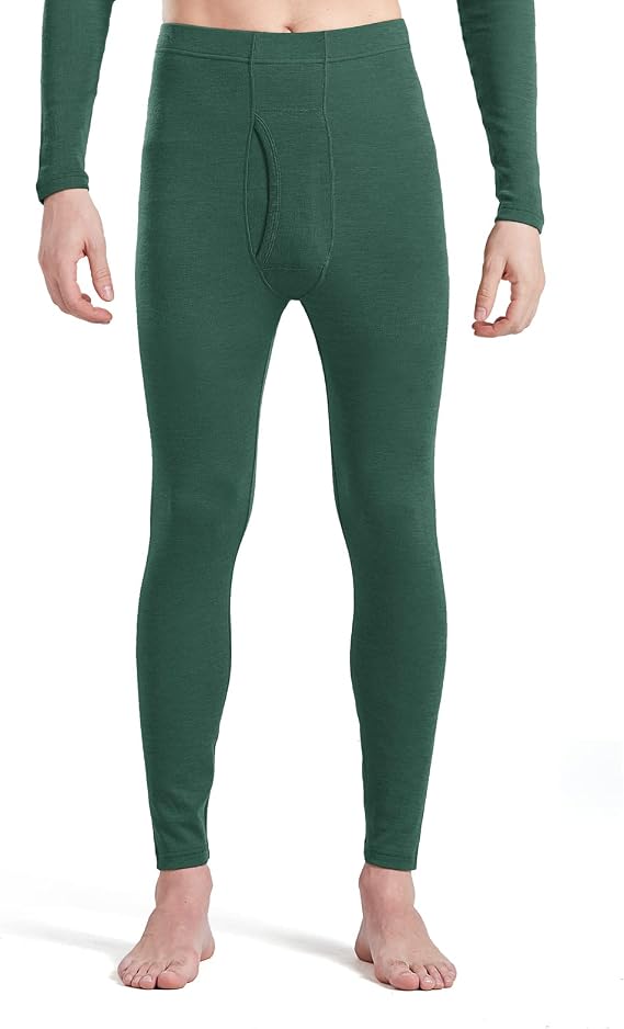 SHEEP RUN 100% Merino Wool Men's Midweight Anti Odor Thermal Underwear Bottom Pant Long Johns
