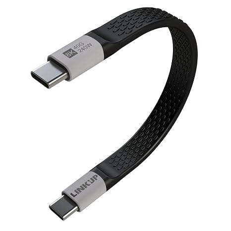 LINKUP USB 4.0 USB C to USB C Cable | Thunderbolt 4/3 Compatible | Type C Charger for MacBook and iPhone | 240W Fast Charging | 40Gbps Data Transfer | 8K@60Hz Display Cord | Use with all USB C devices