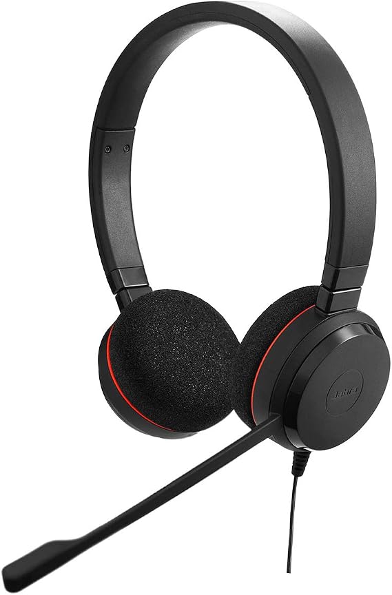 Jabra Evolve 20 Stereo Headset USB Cable with Call Control Black