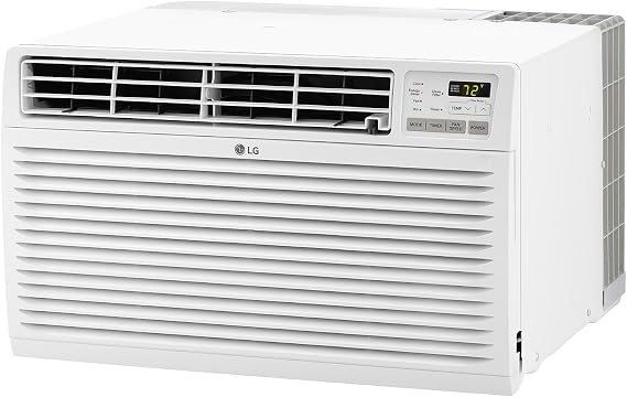 LG 10,000BTU Through the Wall Air Conditioner with Supplemental Heat, 230V, AC Wall Unit for Rooms up to 450 Sq.Ft. (18' x 25' Room Size), Perfect for Bedroom, AC with Remote and Auto-Restart, White