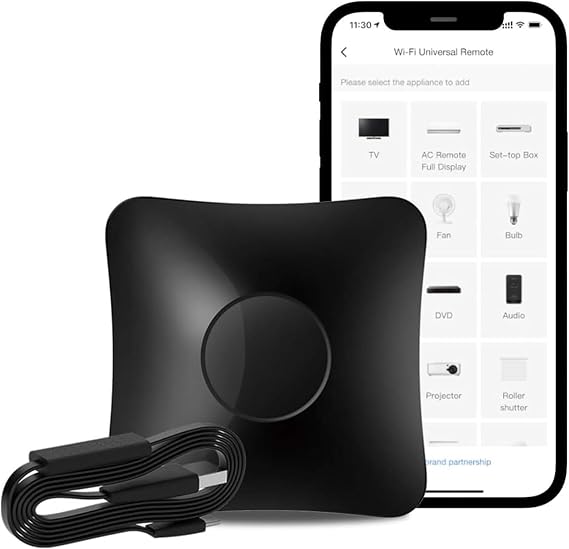 RM4 Pro IR Universal Remote Control BroadLink, All-in-One Hub, Code Learning Function, TV, STB, Air Conditioning, Curtain Motor Compatible with Alexa. (2.4GHz Wi-Fi Only)