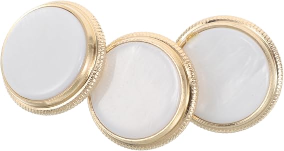 HANABASS 3pcs Trumpet Valve Caps Replacement with Shell Inlay, Metal Trumpet Key Finger Buttons for Excellent Performance and Portable Use, Suitable for Brass Instrument Repair