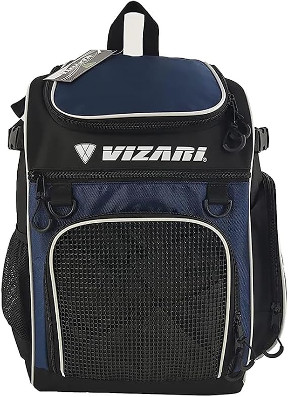 Vizari Soccer Backpack Soccer Bag | Water resistant Durable Equipment Bag for Football, Basketball, Volleyball | Cleats and Ball Compartment - Black, Blue, Red