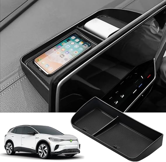 FIILINES Center Console Dash Organizer for Toyota Corolla Cross 2022-2026/Corolla 2019-2026 (Fit 8-inch Touchscreen), Dash Tray for Corolla ABS Behind Screen Dash Storage Box Accessories Black