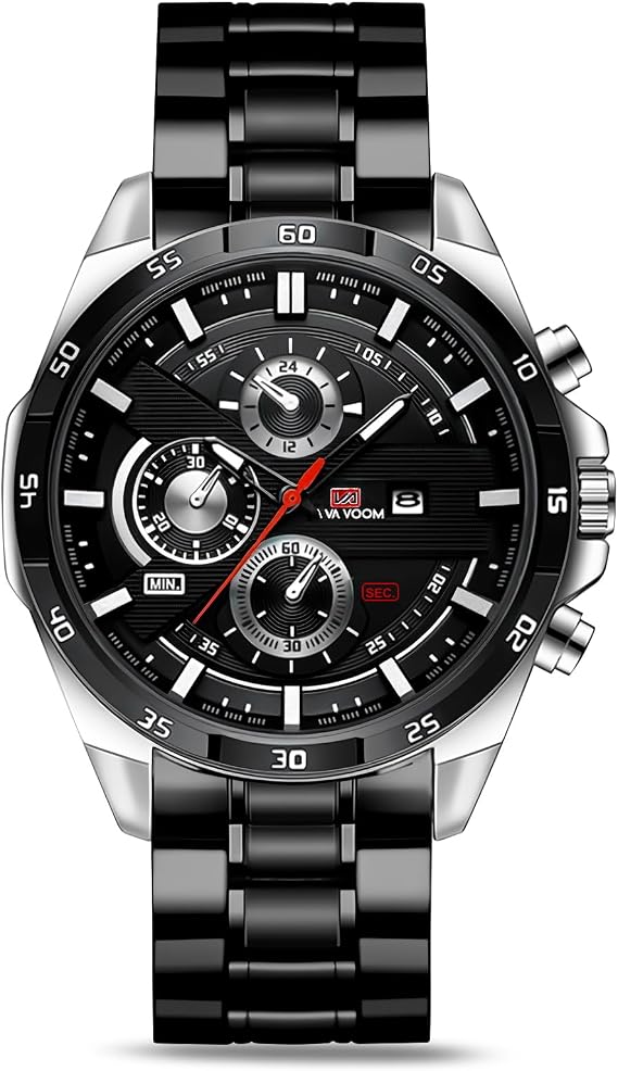 OFFCUP Mens Watches, 50MM Waterproof Stainless Steel Watch for Men