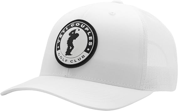 LINDO Golf Trucker Hat [ Yeti Couples Golf Club ] for Men and Women: Mid Profile Cap w Mesh Back and Adjustable Snap