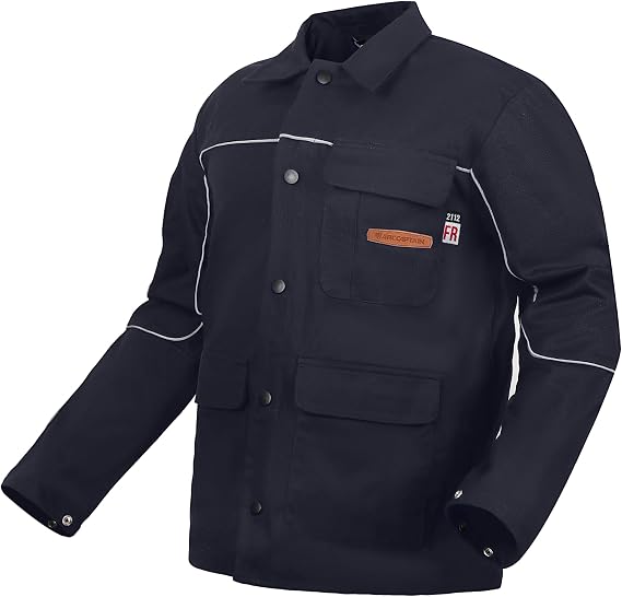 ARCCAPTAIN Welding Jacket, 11oz Flame Resistant Cotton Welding Jackets