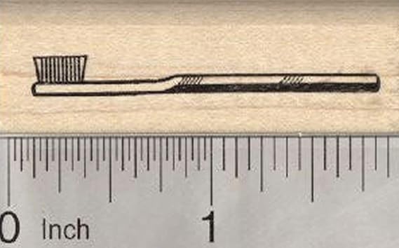 RubberHedgehog Small Toothbrush Rubber Stamp, Dental Hygiene