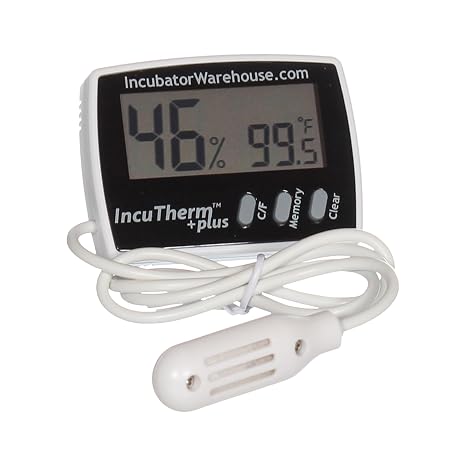 IncuThermTM Plus Digital Thermometer and Hygrometer for Egg Incubator