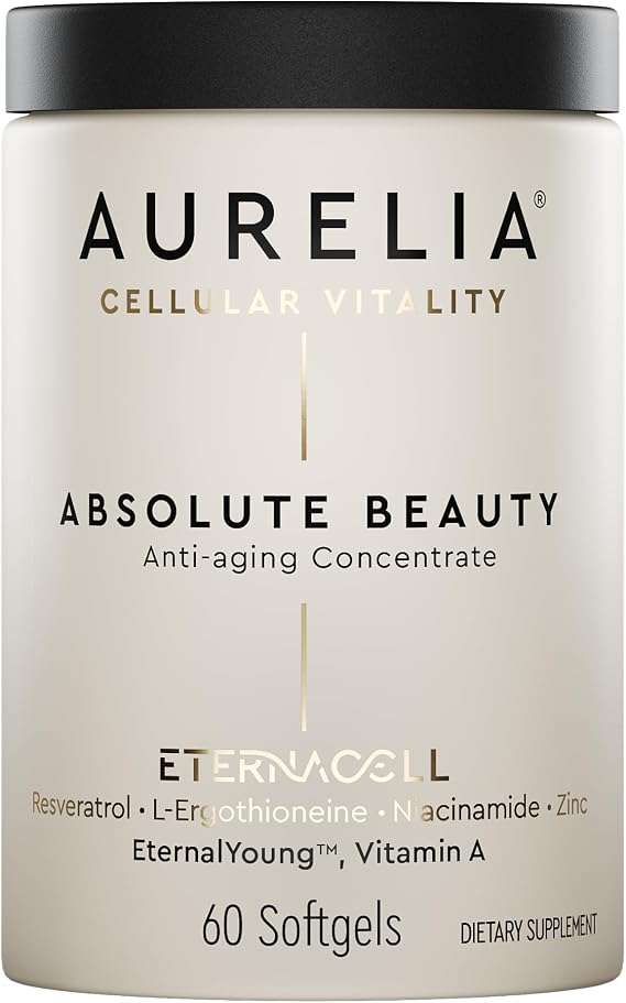 AURELIA Absolute Beauty | Advanced Cellular Anti-Aging Supplement | Increase Skin Moisture | with Zinc, Resveratrol, Niacinamide, Ergothioneine &