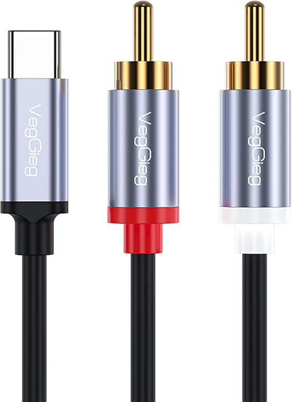 VegGieg USB Type-C to 2 RCA Ses Kablosu 1.5 Metre