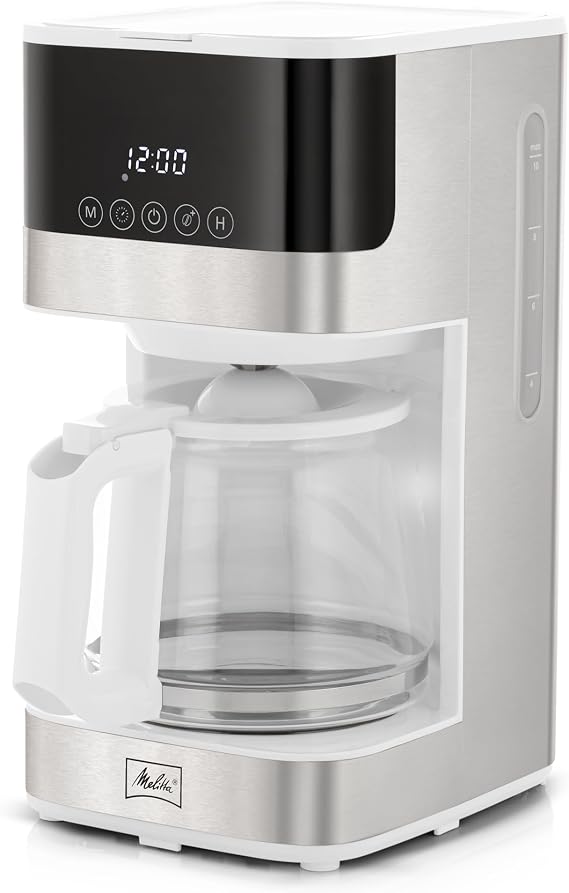 Melitta Aroma Tocco Glass 10-Cup Drip Coffee Maker, White
