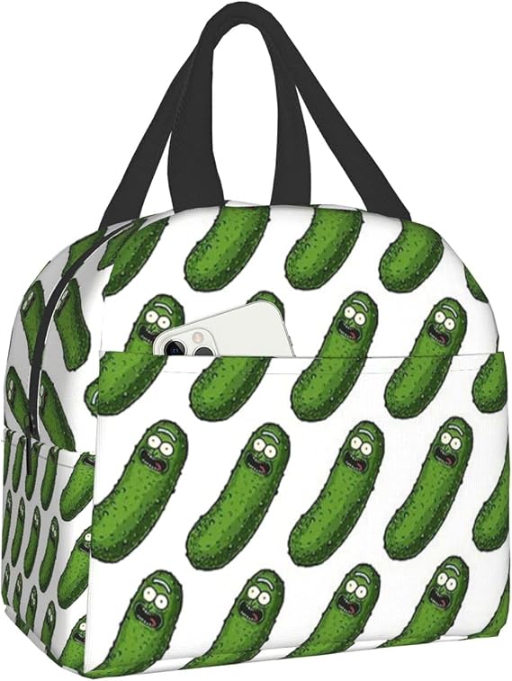 Lunch Bag Reusable Cooler Insulated Tote Bag Leakproof Lunch Box for Women&Men Fishing-Pickle Rick