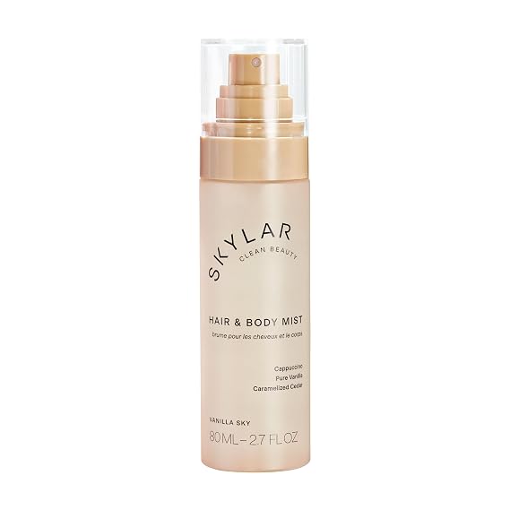 Skylar Vanilla Sky, Hair & Body Mist for Women, Sensitive, 2.7 Floz | Warm Vanilla Hair and Body Mist with Cappuccino Notes, Hypoallergenic, Vegan, Clean Fragrance for Sensitive Skin
