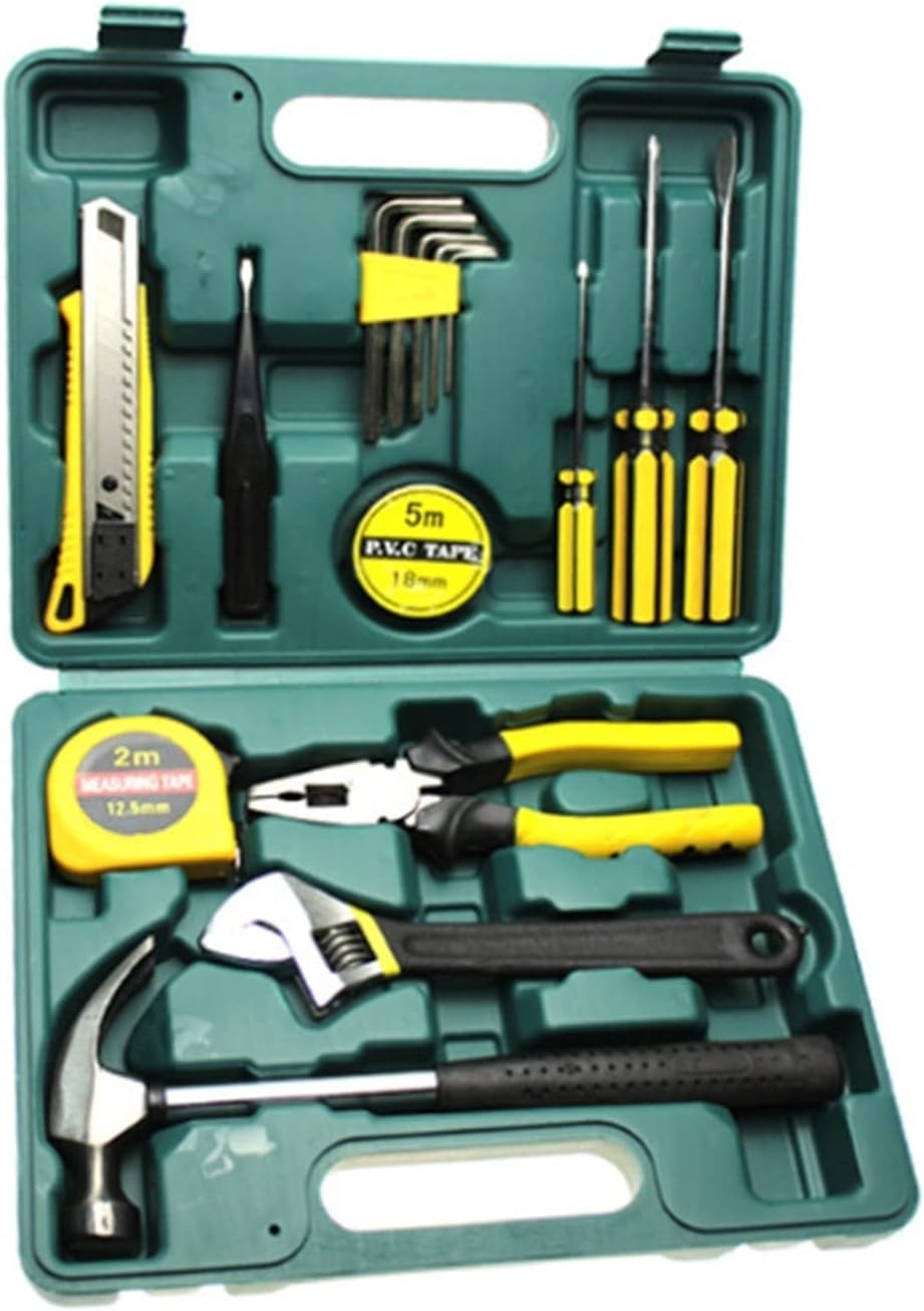 Home Tool Box Kit Tool Box Sets 16 Piece Socket Wrench Auto Repair Tool Box Combination Package Mixed Tool Box Set Hand Tool Box Kit with Plastic Tool Boxbox Storage Case for Home Car Portable